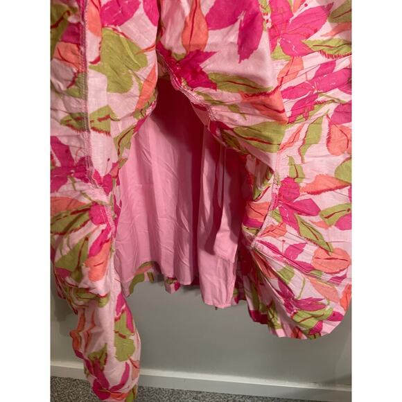 Taylor Pink Tropical Floral Print Ruffle Mini Dress - Picture 9 of 12